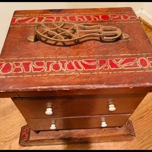 RARE Antique Vintage Handcrafted Shoe Shine Box